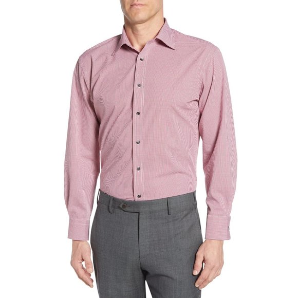 NWT Mens Size 16 32/33 Nordstrom Tech Smart Stretch Check Dress Shirt NEW - Picture 1 of 6